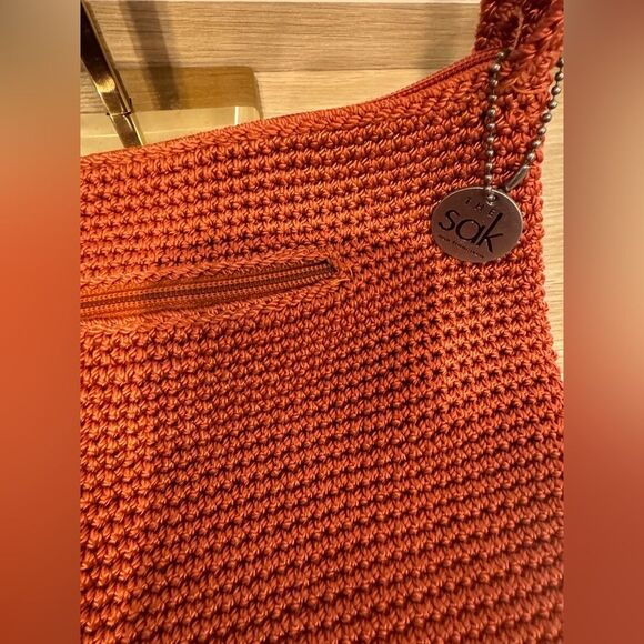 The Sak Crochet Shoulder Bag Rust Orange Crossbody Purse - Picture 5 of 7